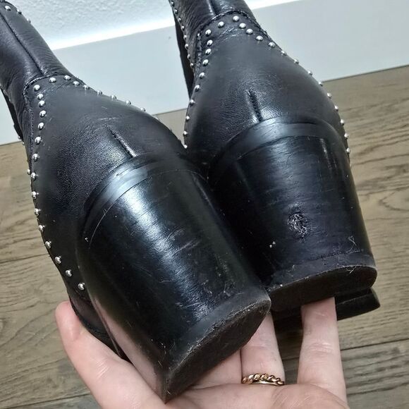 Paige Willa Studded Leather Western Chelsea Boot in Black - Picture 11 of 14